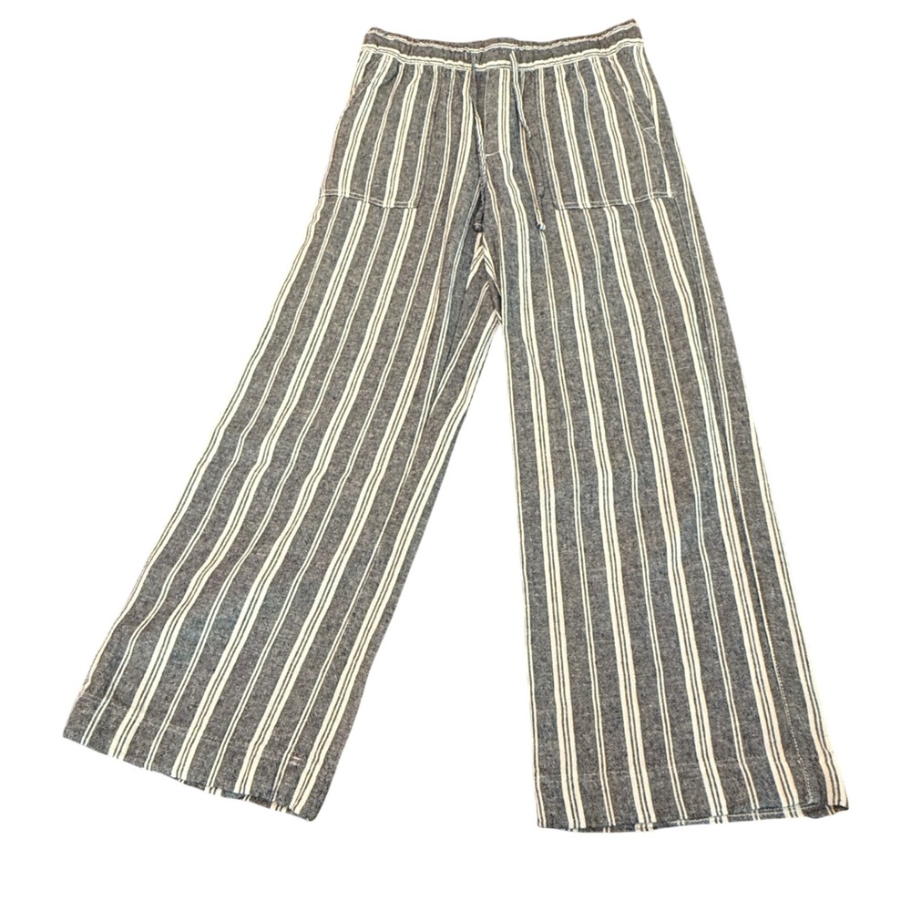 GAP Wide Leg Striped Pants in Black and White